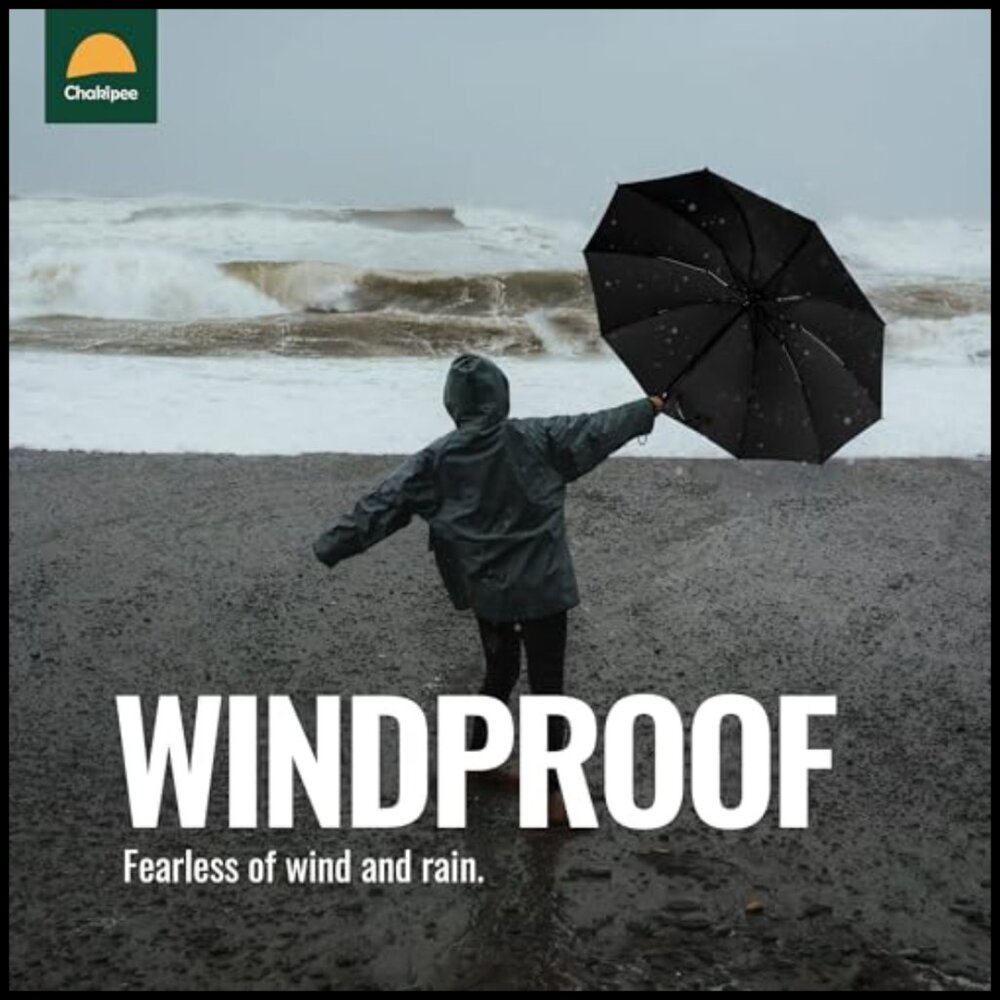 Compact Windproof Automatic Umbrella Inverted Fol… - image 5